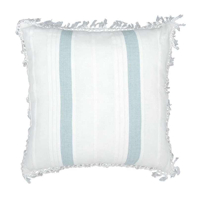 Nathan Striped Woven Square Throw Pillow C&F Home Color: Seaglass