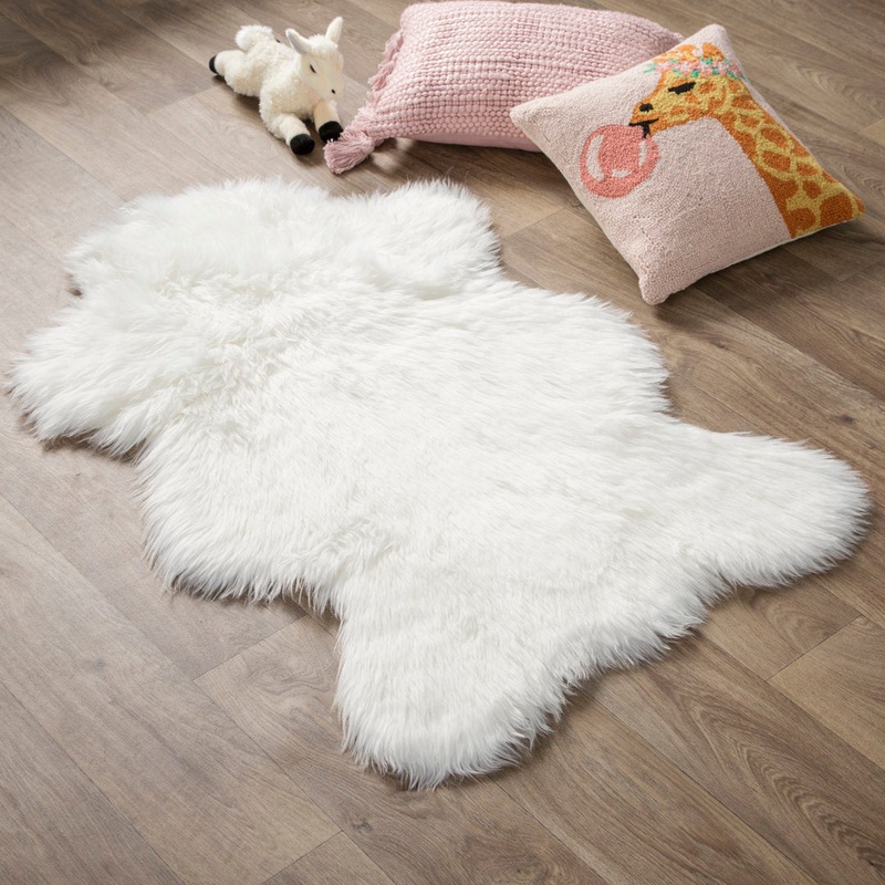 Polar Bear Pelt White Area Rug Mercer41 Rug Size: Novelty 4’7″ x 6’7″
