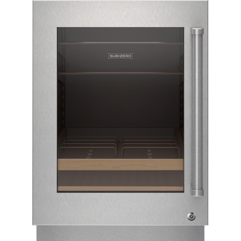 Sub-Zero 9028513 Stainless Steel Glass Door Panel With Lock – Pro Handle, Left Hinge