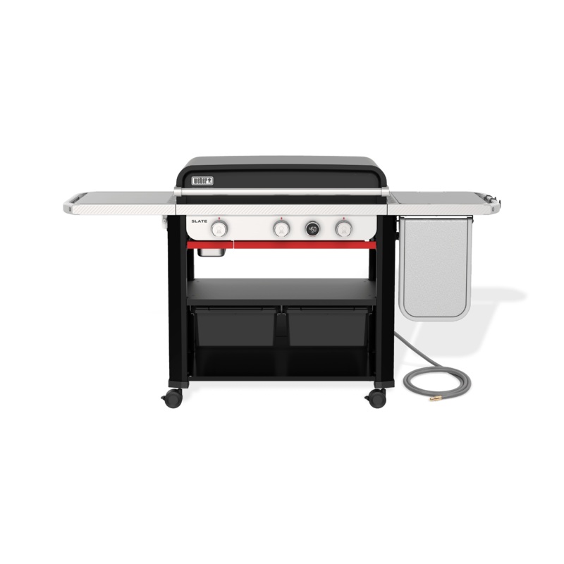 Weber 1500420 Slate 30″ Rust-Resistant Griddle with Extendable Side Table (Natural Gas) – Black