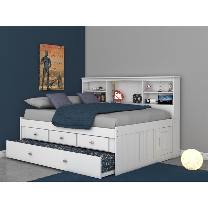 Beckford 3 Drawer Solid Wood Daybed with Bookcase by Viv + Rae Viv + Rae Bed Frame Color: White Size: Full