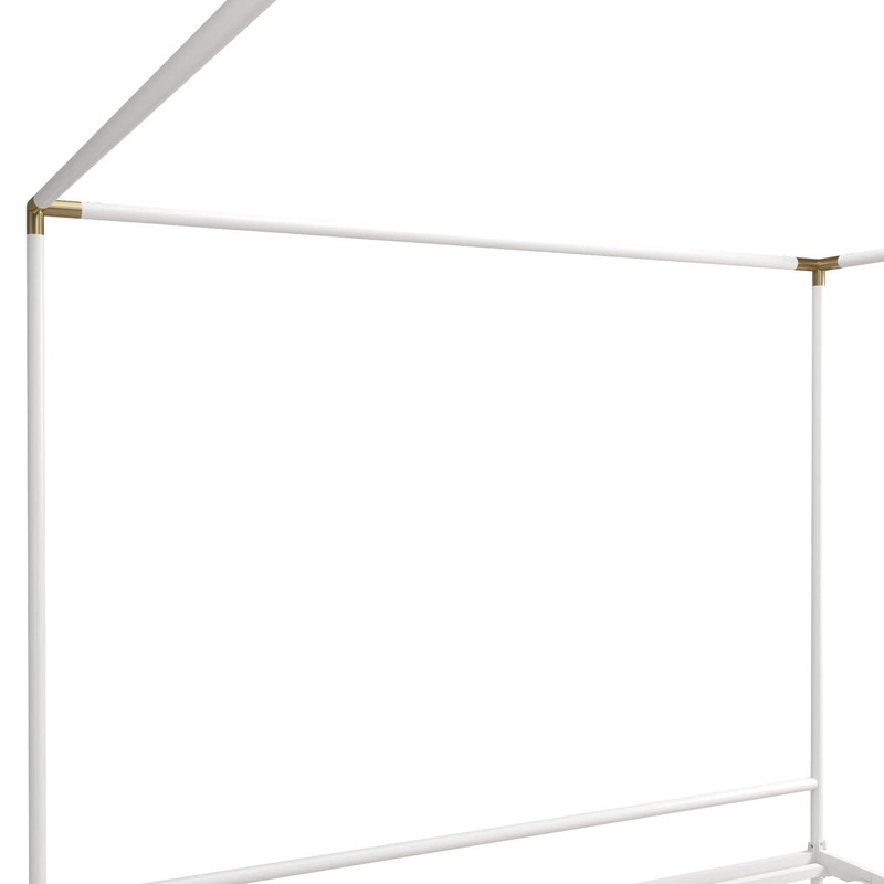Celeste Canopy Bed CosmoLiving by Cosmopolitan Color: White Size: Queen