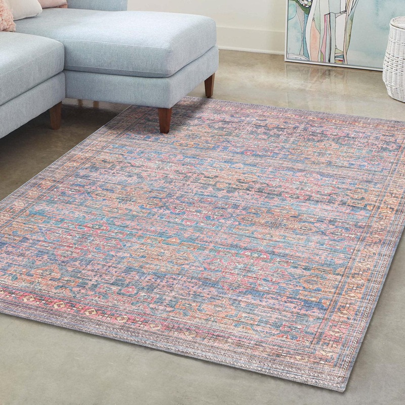 Hadsell Machine Made Power Loom Antique Blue Area Rug Langley Street Rug Size: Rectangle 9’2″ x 12′