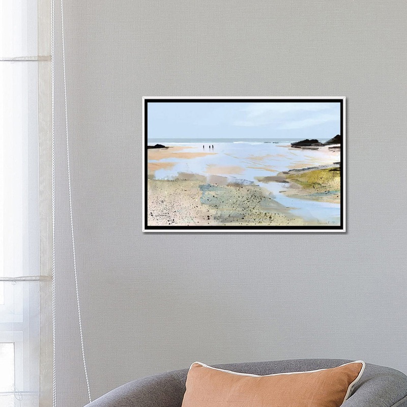 Sea View’ Graphic Art Print East Urban Home Size: 18″ H x 26″ W x 1.5″ D Format: White Framed Canvas