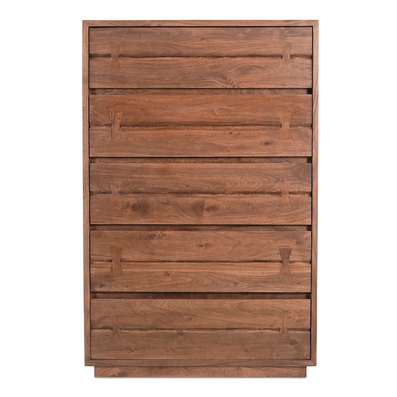 Solid Acacia Live-Edge Dresser with Warm Brown Finish