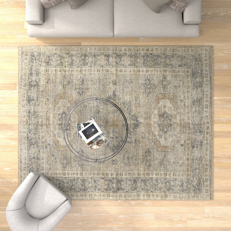 Alberdine Transitional Medallion Handmade Sand Rug Lark Manor Rug Size: Rectangle 7’6″ x 9’6″
