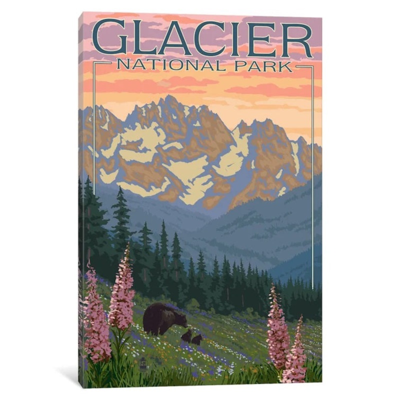 Glacier National Park Wrapped Canvas No Frame 18″x12″