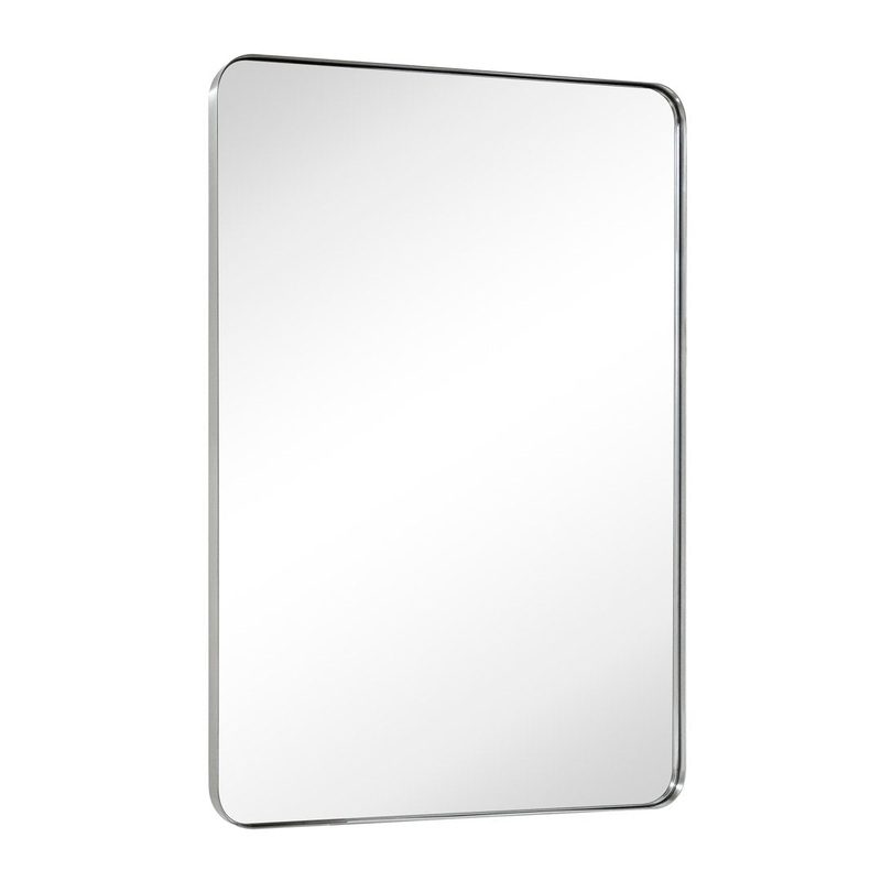 Kengston Modern & Contemporary Rectangular Bathroom Vanity Mirrors 17 Stories Size: 40″ x 30″ Finish: Brushed Nickel