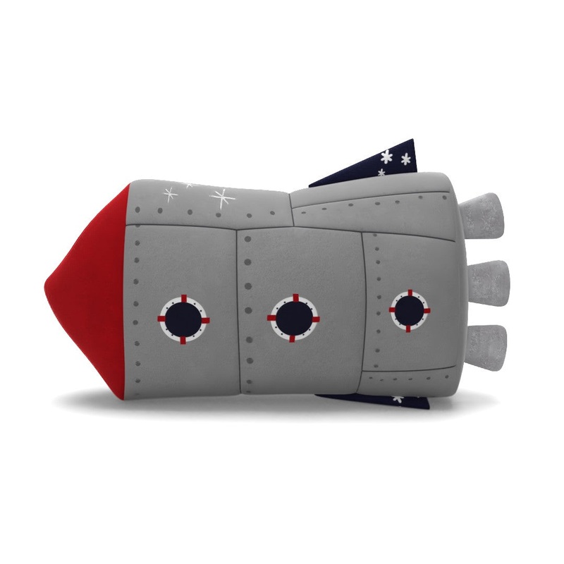 Light Up Rocket Pillow 20″x12″