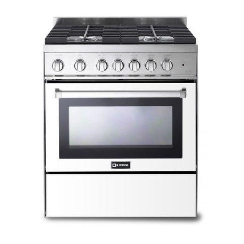 30″ Gas Range – White
