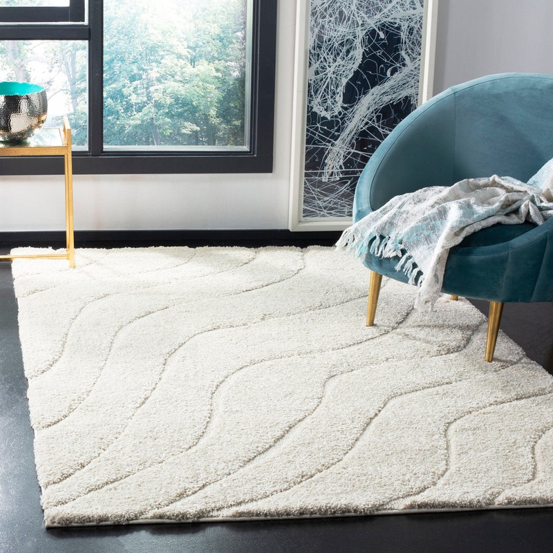 Ashal Abstract Cream Area Rug Wade Logan Rug Size: Rectangle 5’3″ x 7’6″