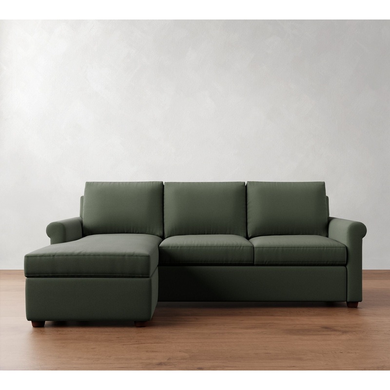 Cameron Modern Roll Arm Reversible Chaise Sectional