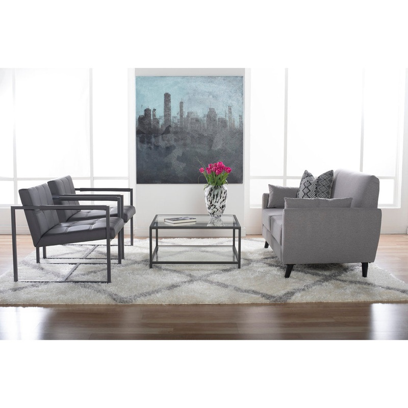 Holbeach 27.5″ Wide Tufted Armchair Ivy Bronx Fabric: Pewter Faux Leather