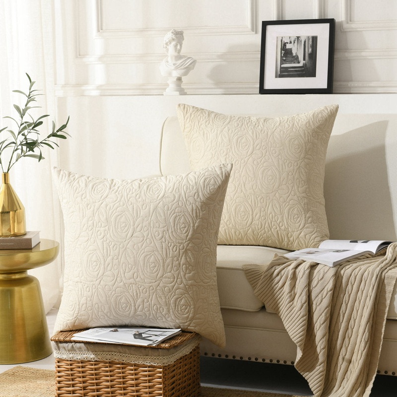 Square Pillow Cover MarCielo Color: Beige Size: 18″ x 18″