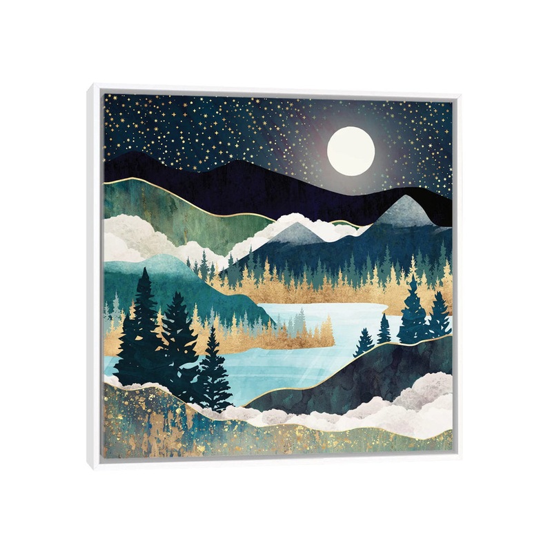 Star Lake’ by SpaceFrog Designs – Print East Urban Home Size: 18″ H x 18″ W x 1.5″ D Format: White Framed Canvas