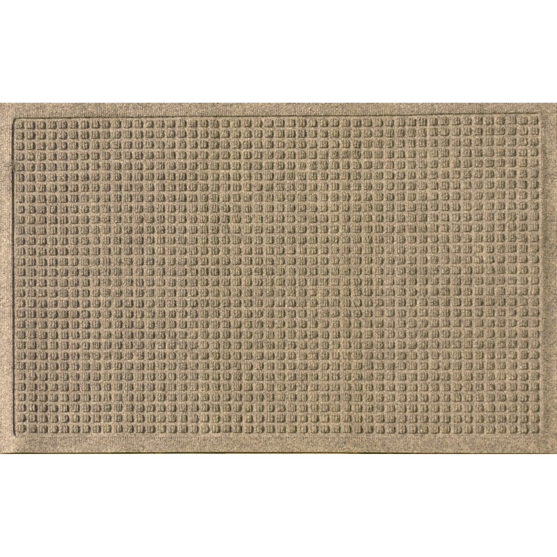 WaterHog Squares Indoor Outdoor Door Mat Matterly Color: Camel Mat Size: Rectangle 2′ x 3′