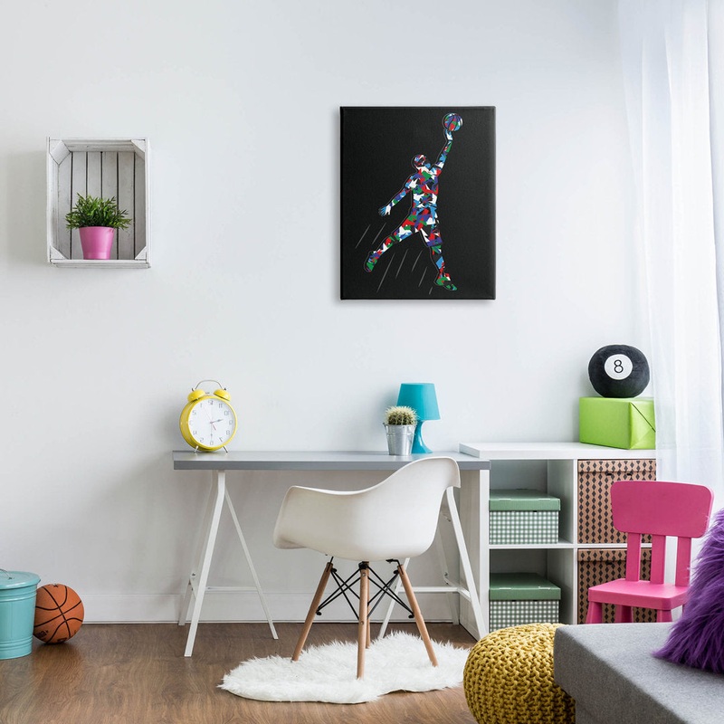 Basketball Player Abstract Pattern Canvas Wall Art By Arrolynn Weiderhold Stupell Industries Size: 30″ H x 24″ W x 1.5″D