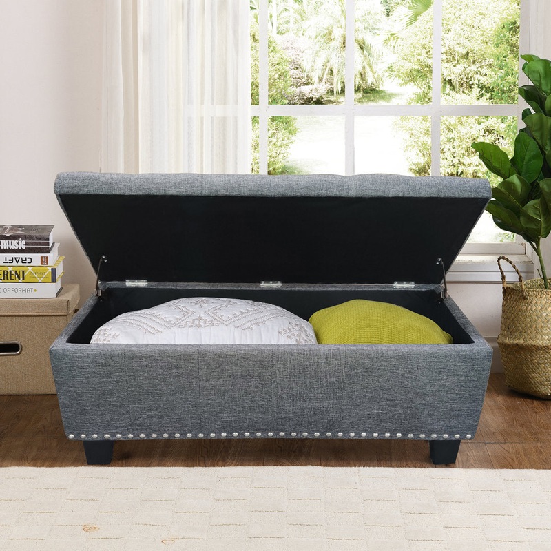 Hubler Upholstered Flip Top Storage Bench Andover Mills