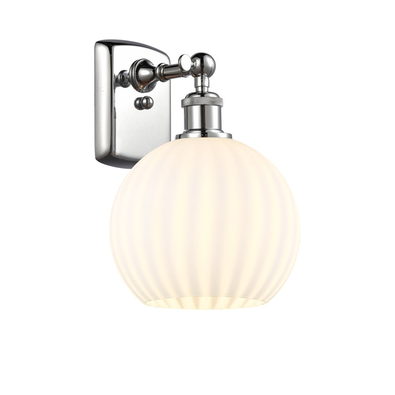 Ballston White Venetian 1 Light Sconce Longshore Tides Size: 11″ H x 8″ W x 8.13″ D Fixture Finish: Polished Chrome
