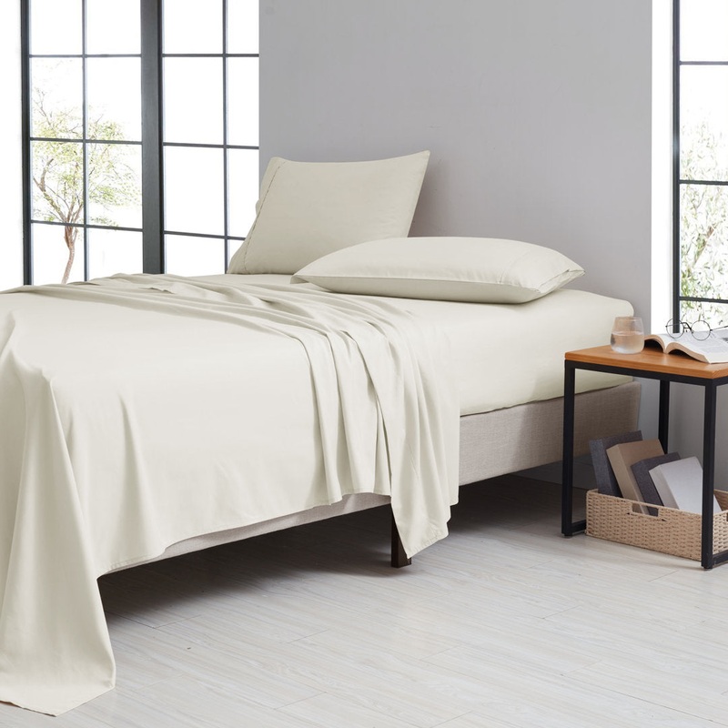 Bamboo 1800 Thread Count 4 Piece Luxury Solid Sheet Set Bamboo Comfort Color: Ivory Size: King