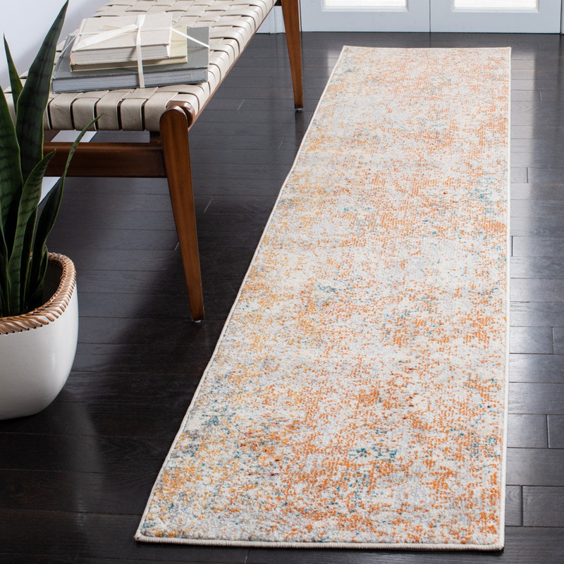 Besfort Abstract Ivory/Orange Area Rug Wade Logan Rug Size: Runner 2′ x 8′