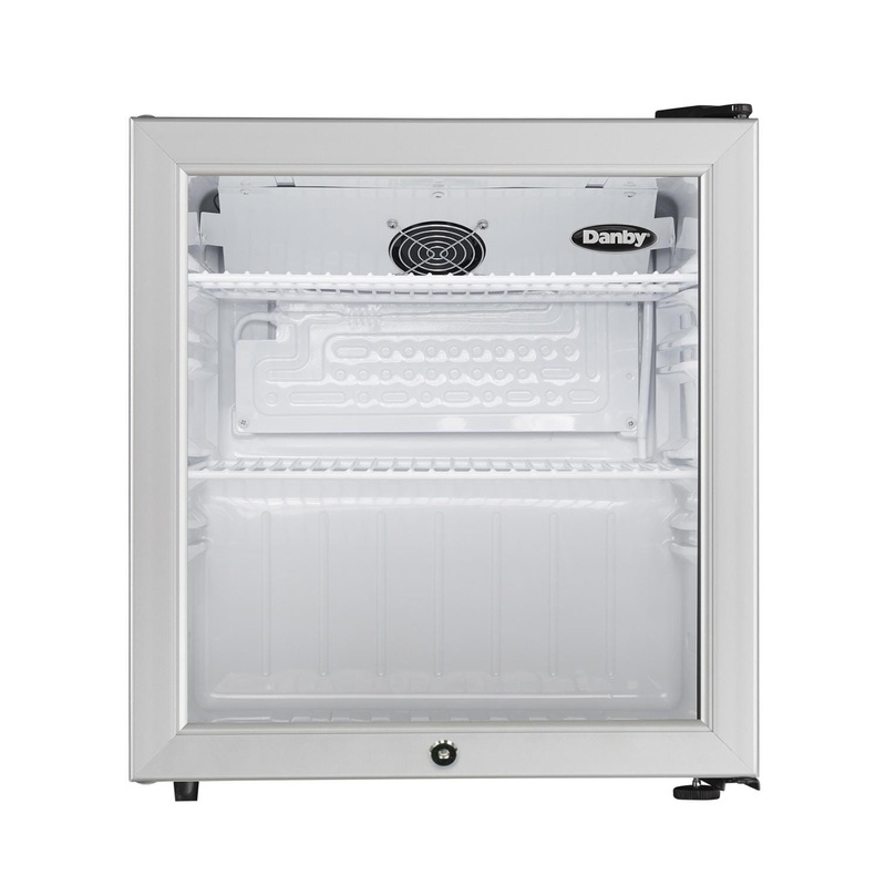 DAG016A2BDB Danby 1.6 cu. ft. Compact Glass Door Fridge in Platinum