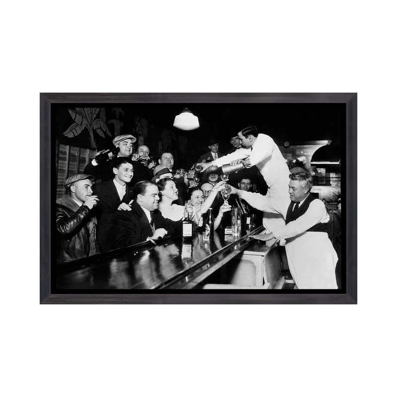End of the Prohibition Party – Photograph Print East Urban Home Size: 18″ H x 26″ W x 1.5″ D Format: Distressed Black Framed Canvas