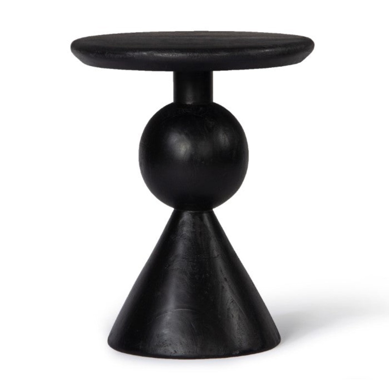 Geometric Vibe Solid Wood Cocktail Table – Charcoal