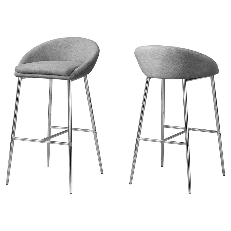 Glaser Bar Stool, Counter Height, Kitchen, Chrome, Contemporary (Set of 2) Wade Logan Seat Height: Extra Tall (35.75″ Seat Height ), Upholstery: Gray