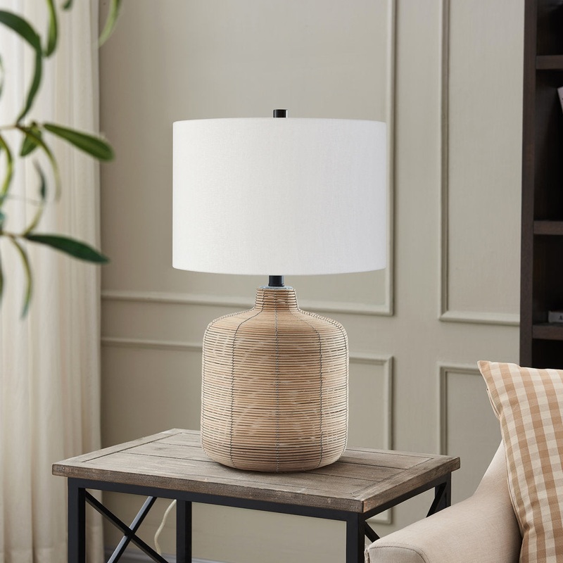 Northport Table Lamp Sand & Stable Base Color: Natural Rattan Size: 20.5″ H x 12.5″ W x 12.5″ D