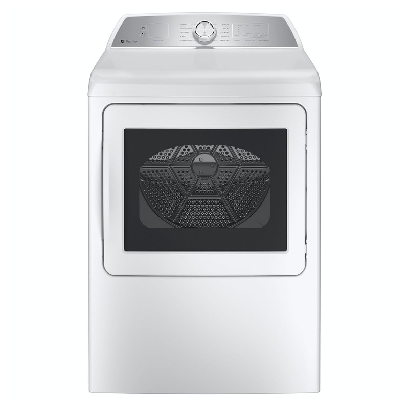 PTD60EBSRWS GE Profile ENERGY STAR 7.4 cu. ft. Capacity aluminized alloy drum Electric Dryer with Sanitize Cycle and Sensor Dry