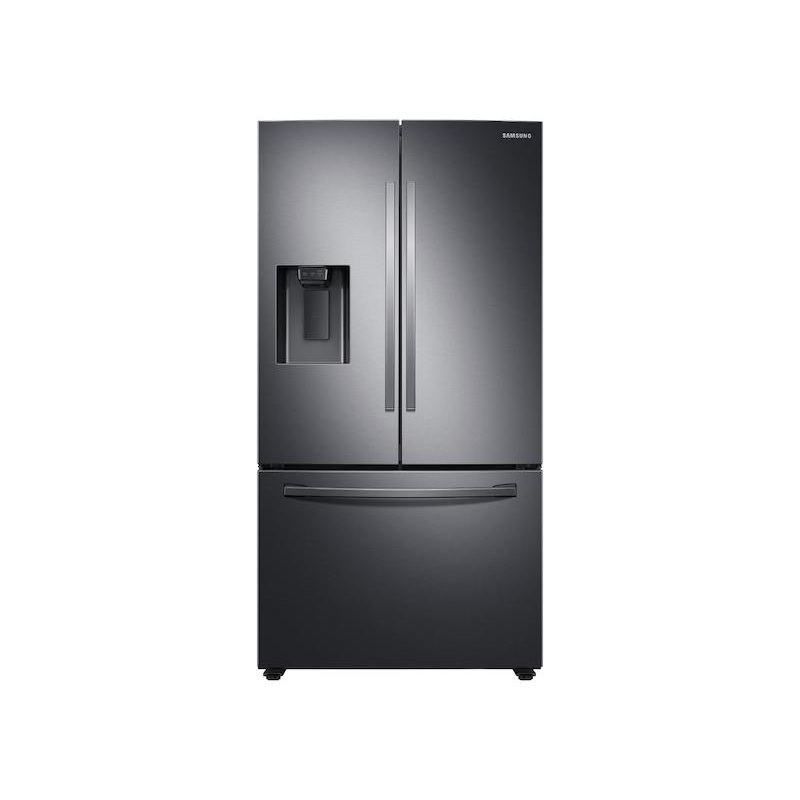 27 cu. ft. Large Capacity 3-Door French Door Refrigerator with External Water & Ice Dispenser in Black Stainless Steel