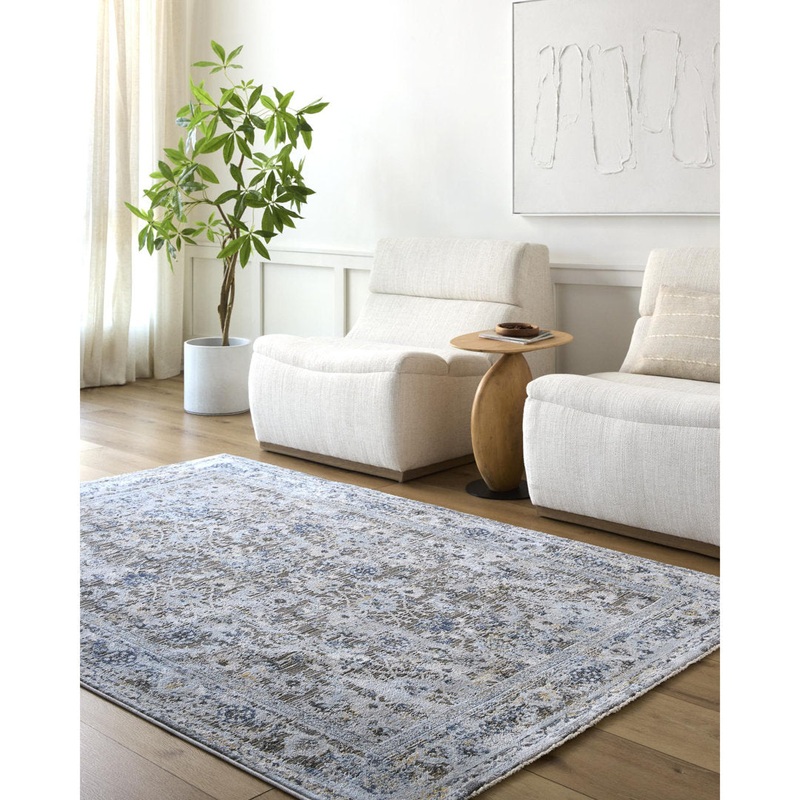 Amarr Oriental Machine Woven Area Rug in Black/Dark Blue/Taupe Lark Manor Rug Size: Rectangle 2′ x 3′