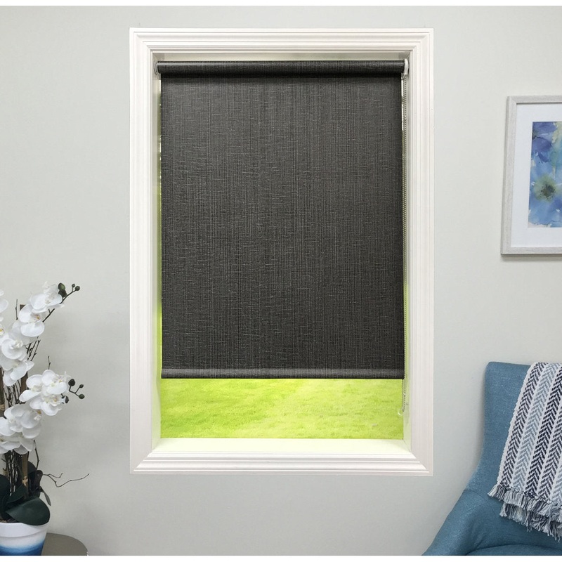 Blackout Black Decorative Roller Shade Ebern Designs Length: 108″, Width: 19″