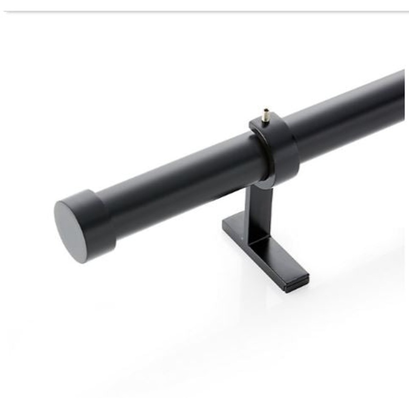 CB Matte Black End Cap and Curtain Rod Set 120-170