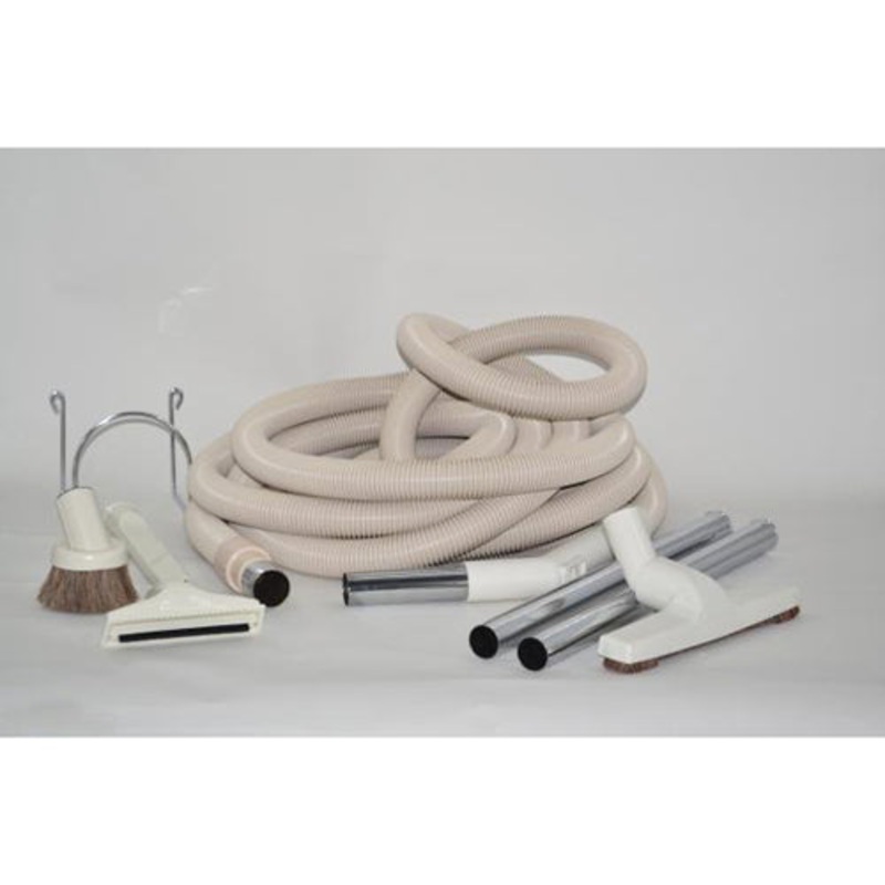 Central Vacuum Kit 30 Foot Standard White with tools