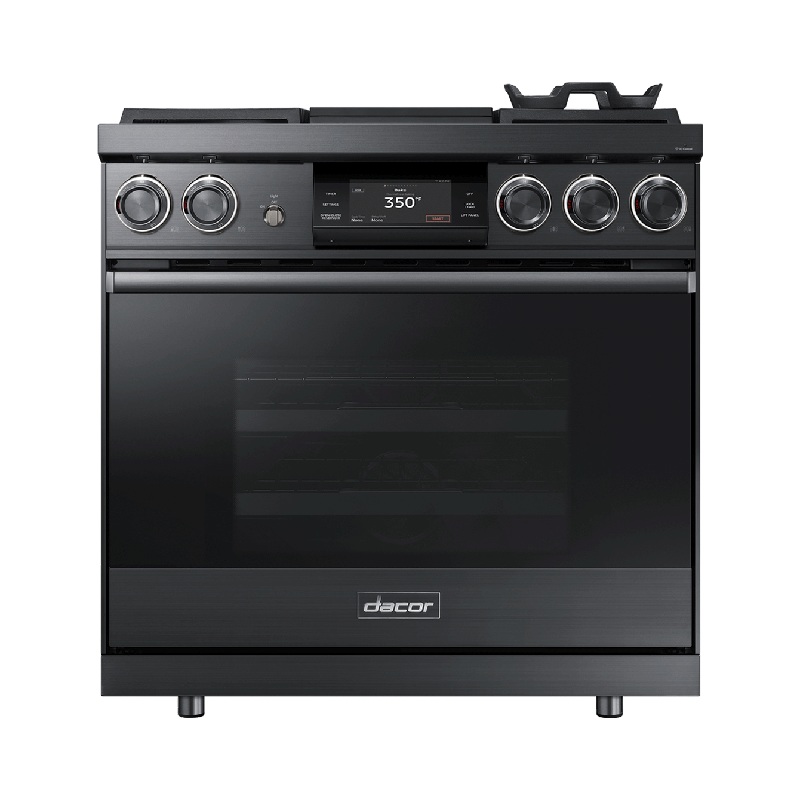 Dacor DOP36M94DLM 36″ Pro Dual-Fuel Steam Range, Graphite Stainless Steel, Natural Gas