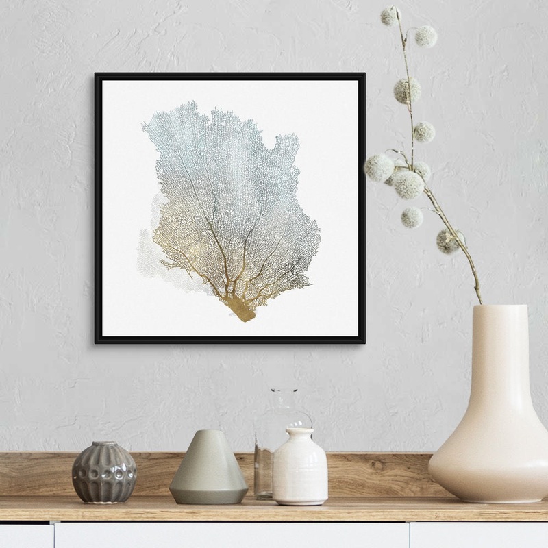 Delicate Coral I by Isabelle Z – Painting Print on Canvas Beachcrest Home Size: 18″ H x 18″ W x 1.75″ D Format: Black Floater Framed Canvas