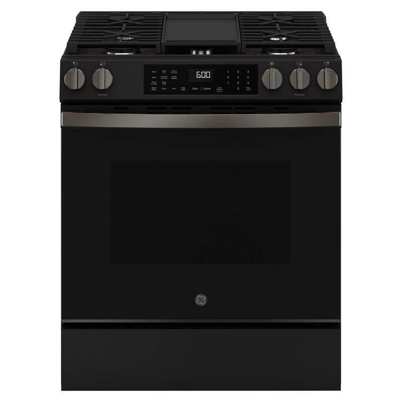 GGS600AVDS GE 30″ Slide-In Front-Control Convection Gas Range with No Preheat Air Fry and EasyWash Oven Tray