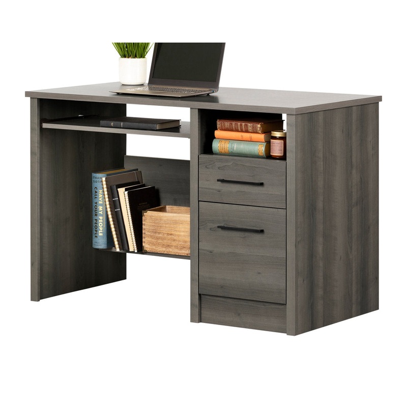 Gravity Home Office Desk South Shore Color: Gray Maple
