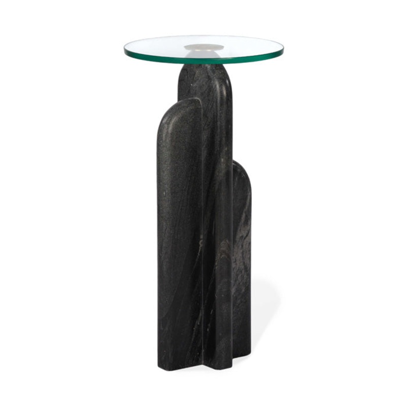 Sculpted Stone Orb Table – Midnight Edition