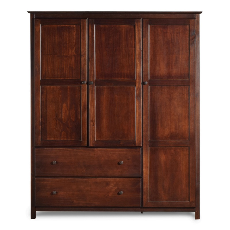Shaker Wardrobe Armoire Grain Wood Furniture Color: Cherry