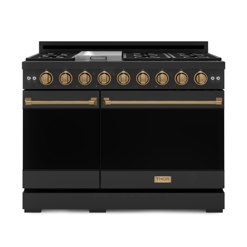 Thor Kitchen RSG48EBLPBRZ 48 Inch Professional Lp Range With Pro-Style Knobs In Black/Bronze Gordon Ramsay Series – Rsg48Eblp-Brz