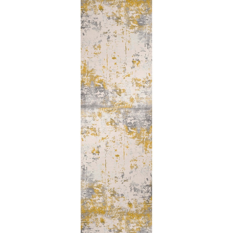 Tylor Abstract Gold Area Rug Williston Forge Rug Size: Runner 2′ x 13′