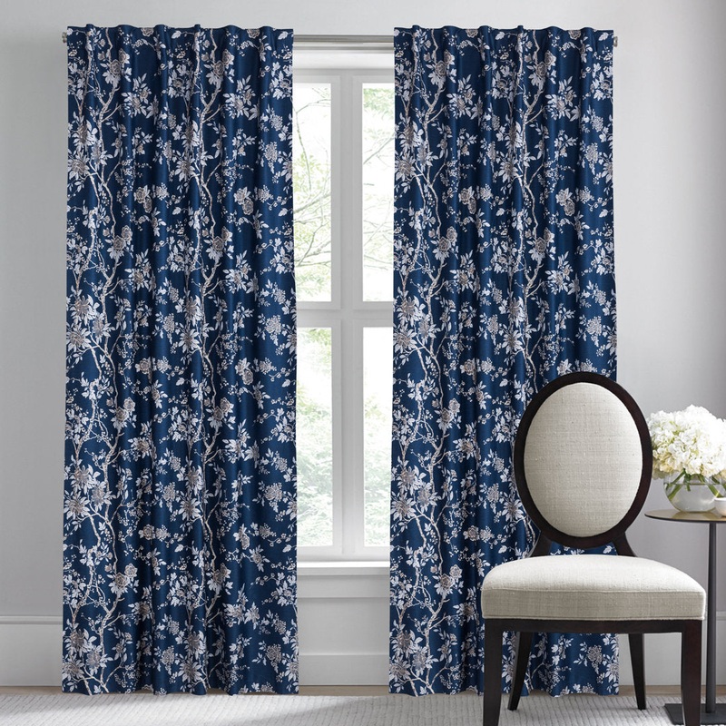 Anzavia Luxury 100% Cotton Floral Blackout Curtain Panels (Set of 2) Sweety Pie Inc Size per Panel: 52″ W x 96″ L