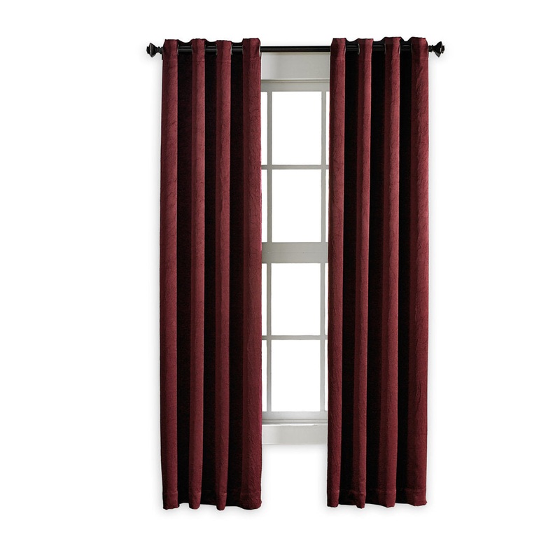 Curtainworks Manzano Solid Color Room Darkening Grommet Curtain Panel Charlton Home Curtain Color: Wine Size per Panel: 50″ W x 132″ L