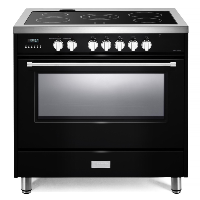 Verona VDFSEE365GB Designer 36″ Electric Glass Top Range – Gloss Black
