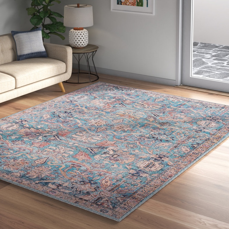 Enger Blue Area Rug Mistana Rug Size: Rectangle 3’11” x 6′