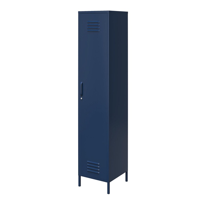 Gioia 4 – Shelf Storage Cabinet Hashtag Home Color: Navy