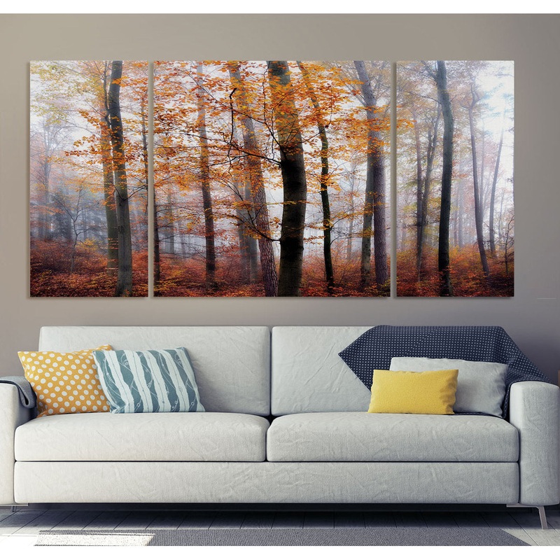 Lost in the Forest – 3 Piece Wrapped Canvas Multi-Piece Image Print Set Alcott Hill Overall Size: 24″ H x 48″ W x 1.5″ D